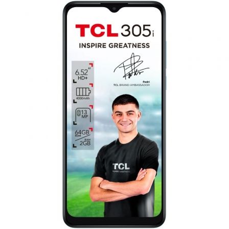 TCL 305i con pantalla de 6,52 pulgadas, 64GB y 2GB RAM, Azul